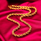 Men 24K Gold AU999 Pure Gold Dragon Head Twist Chain Necklace - Solid durable, 3D plump, non-deformable