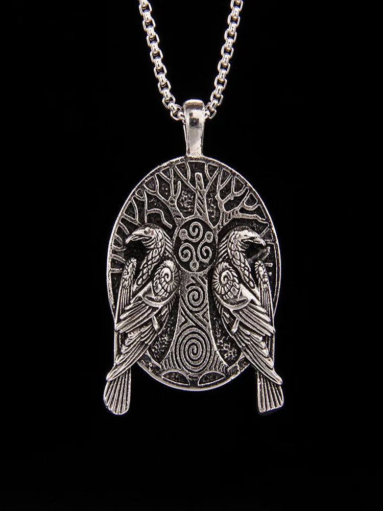 Odin Steel Chain Nordic Mythology Double Crow