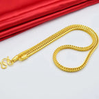 Men's 24K Gold Snake Bone Necklace, AU999 Exquisite Craftsmanship