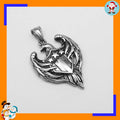 Double Wings Eagle Shield Pendant — Stainless Steel