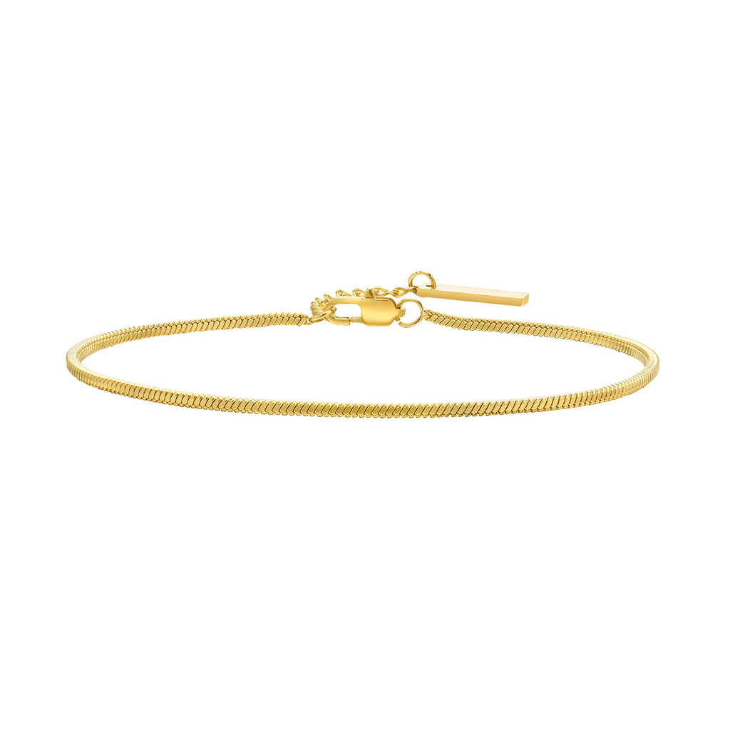 Vnox Men's Simple Square Snake Chain Bracelet Stainless Steel Three-Color Casual Wristband Cool Fashion Accessory