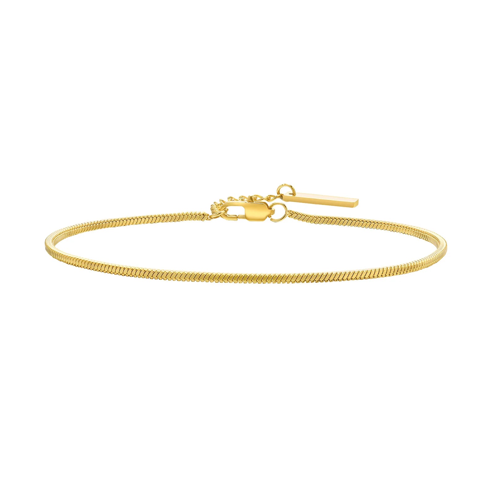 Vnox Men's Simple Square Snake Chain Bracelet Stainless Steel Three-Color Casual Wristband Cool Fashion Accessory