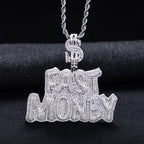 Iced Out Letter Pendant — 14K Gold
