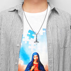 Jesus Cross Amulet Necklace — Stainless Steel