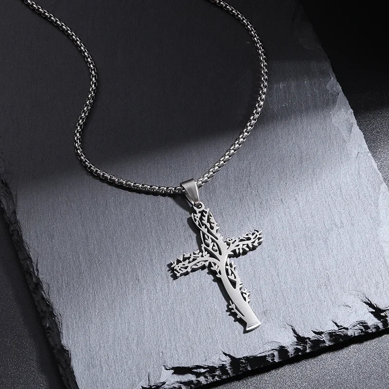 Orthodox Cross Stainless Steel Pendant Necklace