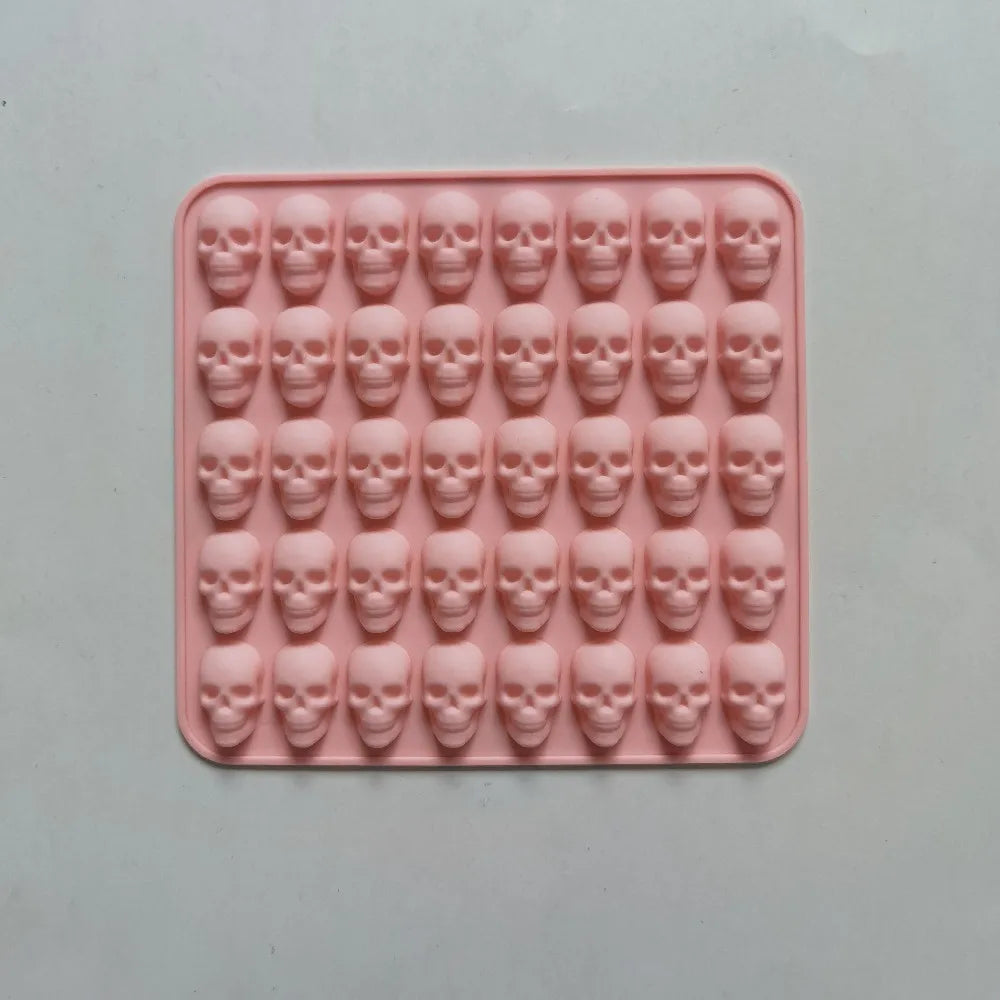 40 Holes Skull Ice Cube Silicone Mold Halloween Creative Decoration Reusable Bar Party Ice Making DIY Candy Chocolate