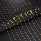 Unift Clear Zircon Zodiac Constellation Women Necklaces Star Sign Pisces Aries Taurus Pendant Fashion Horoscope Amulet Jewelry