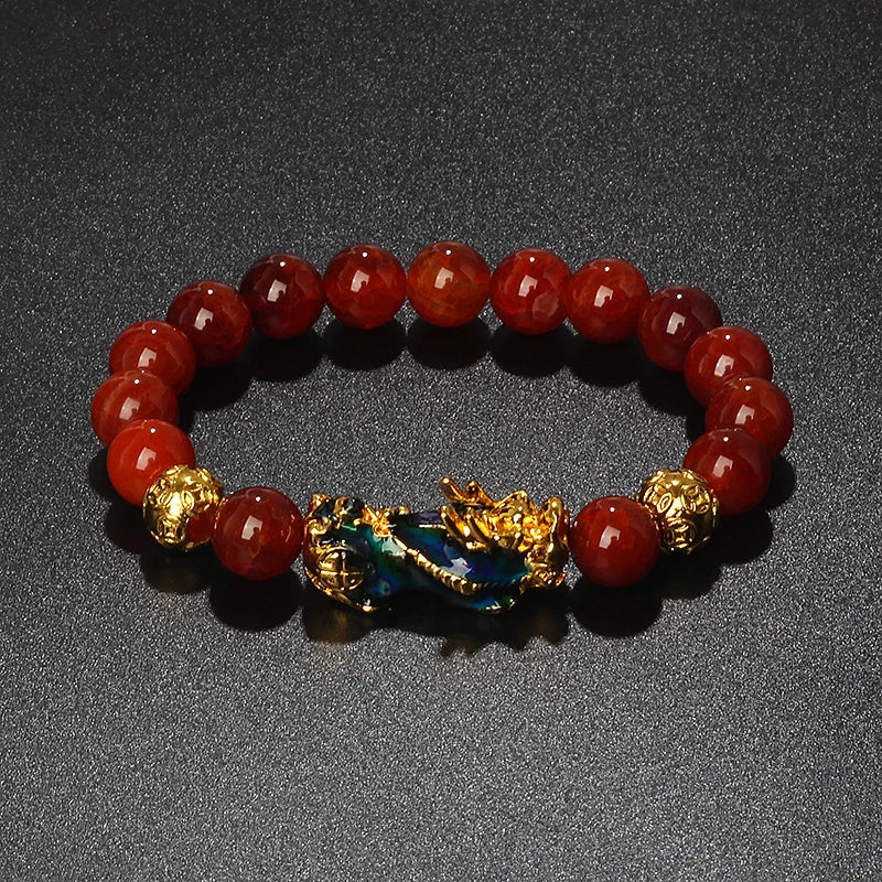 Color-Changing Natural Stone Pi Xiu Beaded Bracelet