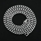 Width 8MM 316L Titanium Steel Golden Black Cuban Chain Necklace for Men Fashion Hip Hop Party Accessories Boyfriend Gift