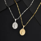 Virgin Mary Figaro Chain Pendant — SS