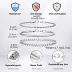Cuban Chain Bracelet Set 3pcs — Stainless