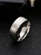 Minimalist Brushed Tungsten Stainless Steel Ring for Men and Women