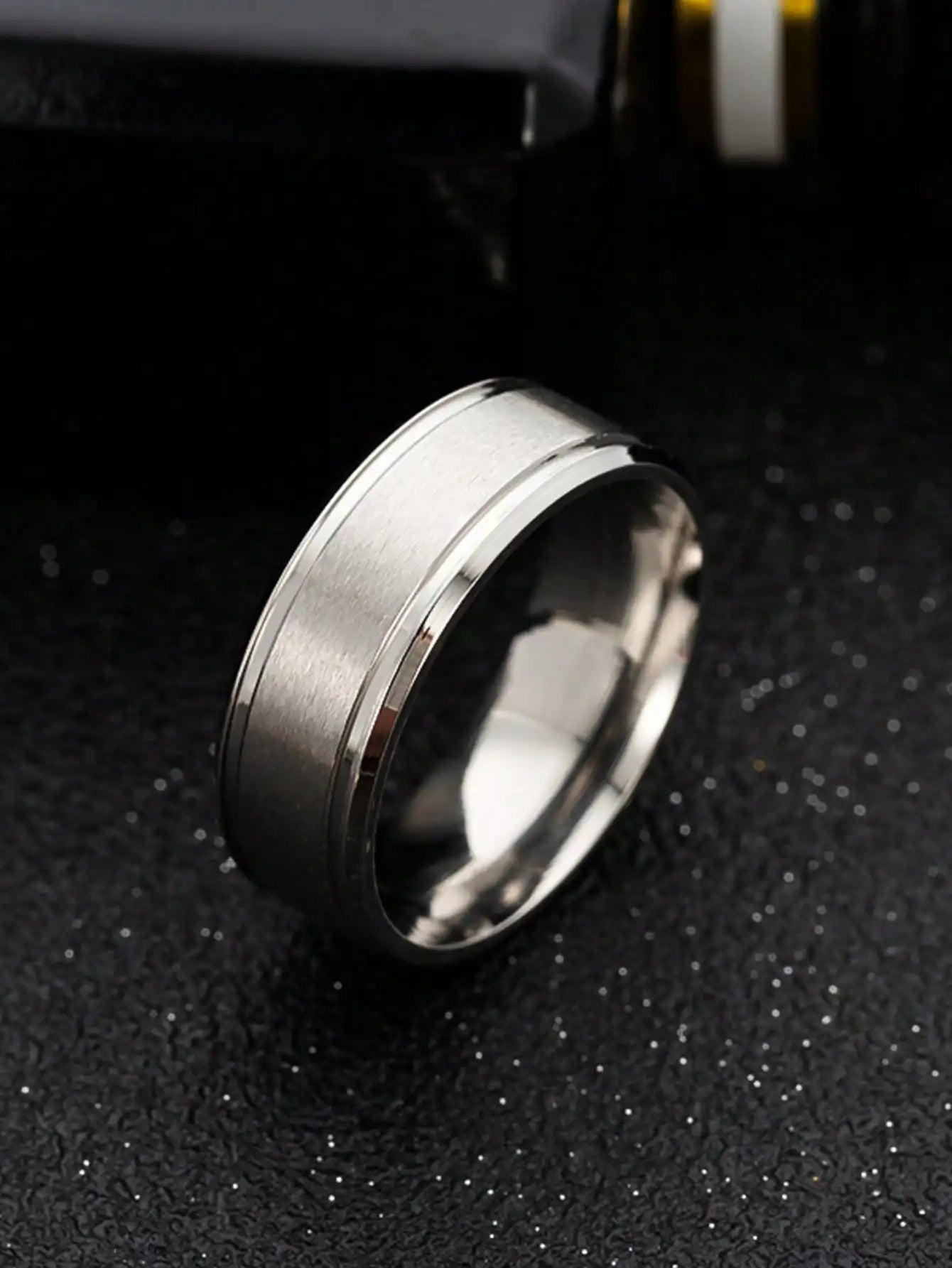 Minimalist Brushed Tungsten Stainless Steel Ring for Men and Women