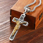 Vintage Catholic Cross Pendant Necklace — Amulet