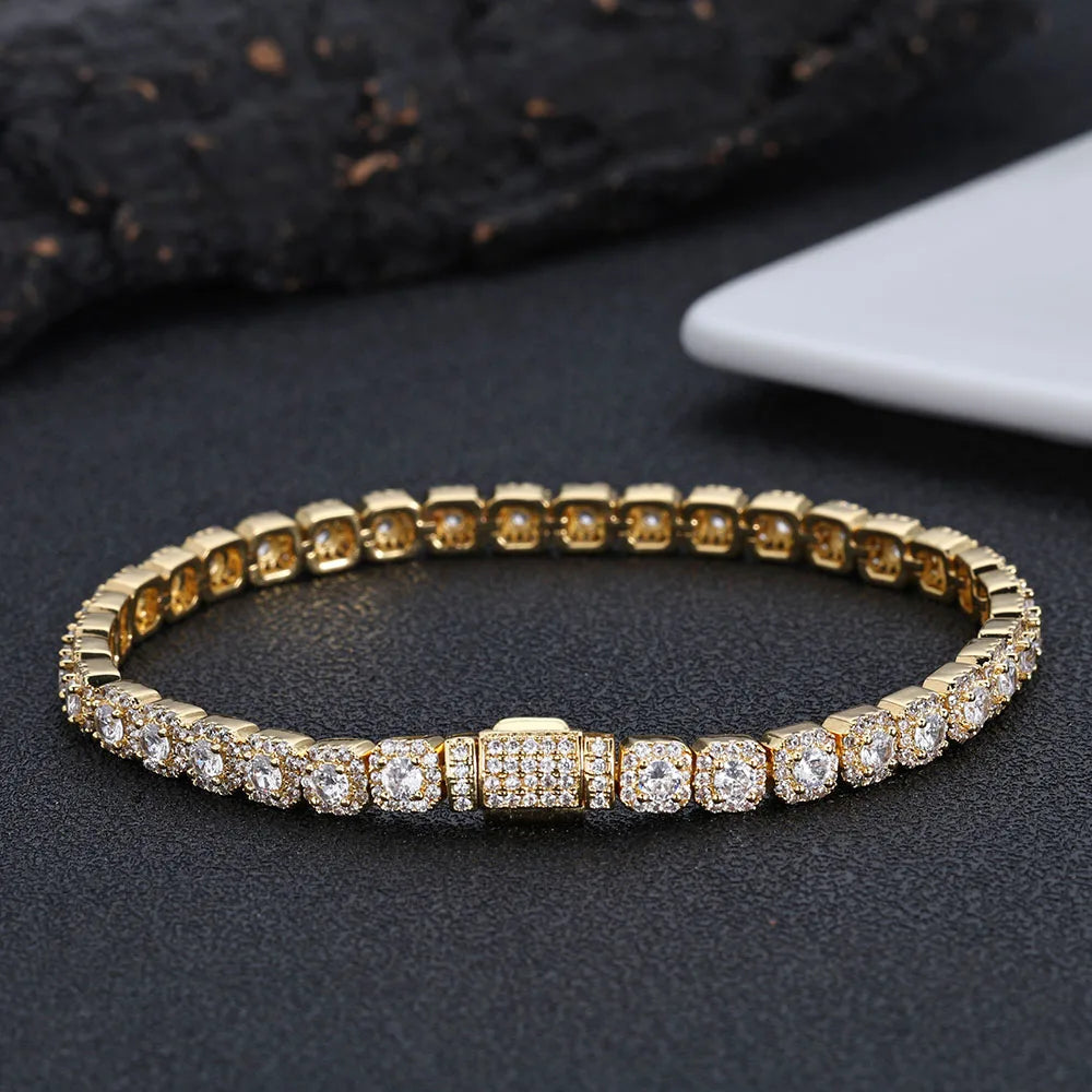 Tennis Chain Necklace Stainless Steel 5MM Cluster