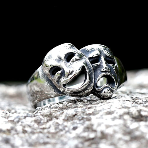 2023 New 316L Stainlesss Steel Cry and Smile Ring For Man Women Good Polished Couple Gift Fashion Jewelry for gift free