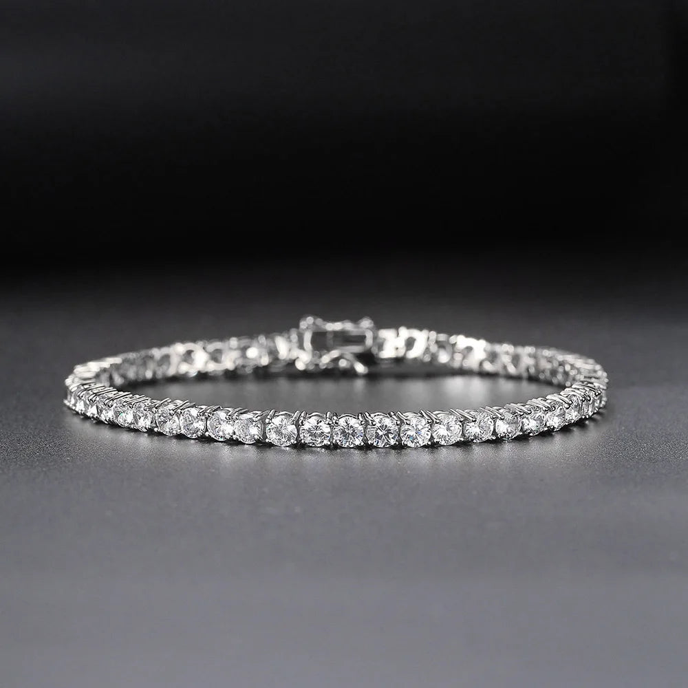 Iced Out Tennis Bracelet — Stainless Steel