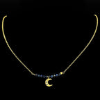 925 Silver Crescent Moon Pendant — Silver