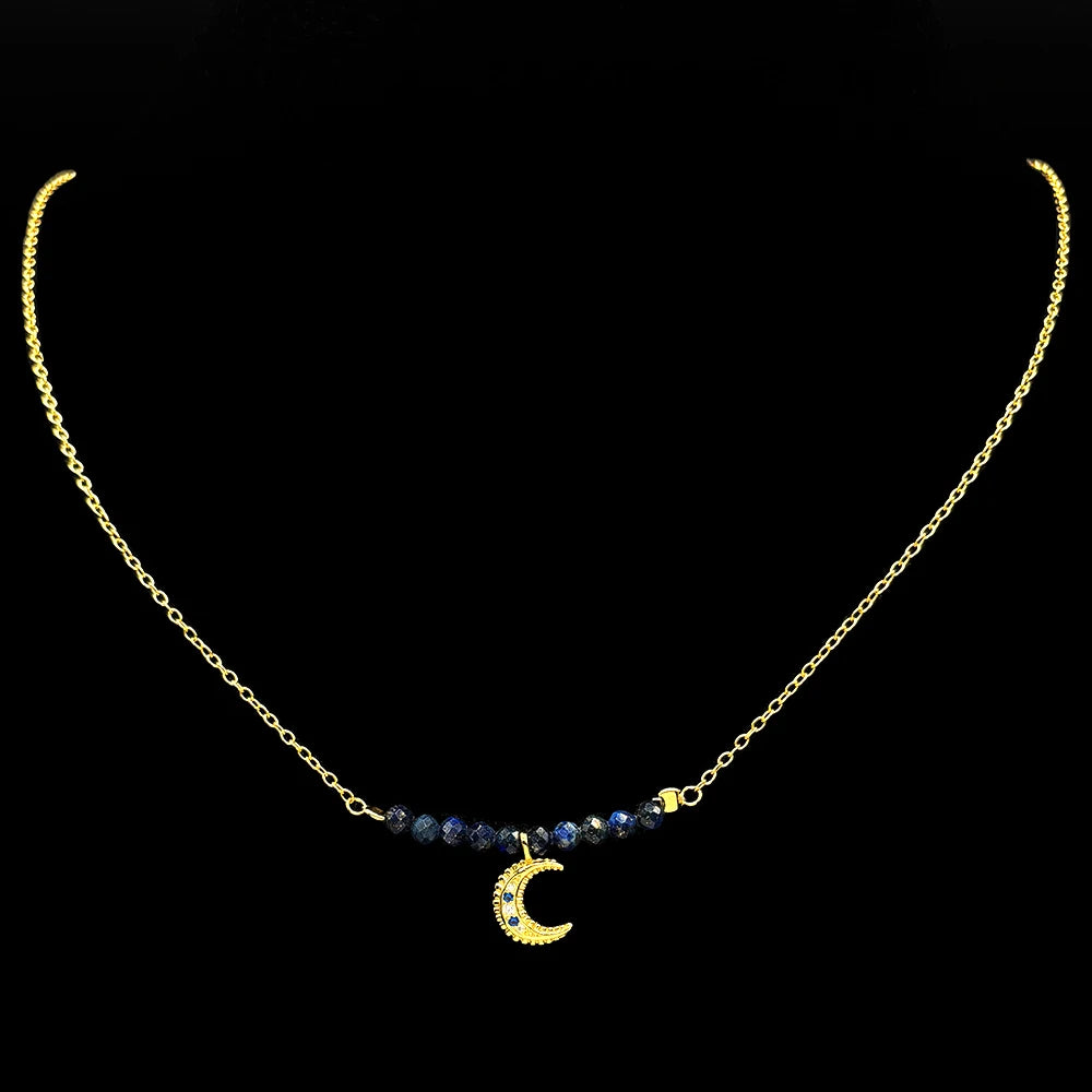 925 Silver Crescent Moon Pendant — Silver