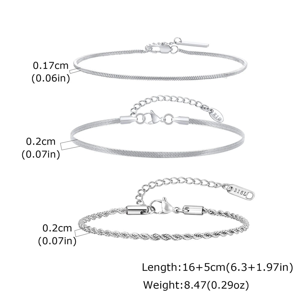 2/3pcs Stainless Steel Cross Cuban Bracelets for Men Waterproof Non Fading Twist Chain Bracelet Simple Fashion Jewelry