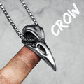 Crow Skull Pirate Pendant Necklace — Stainless Steel