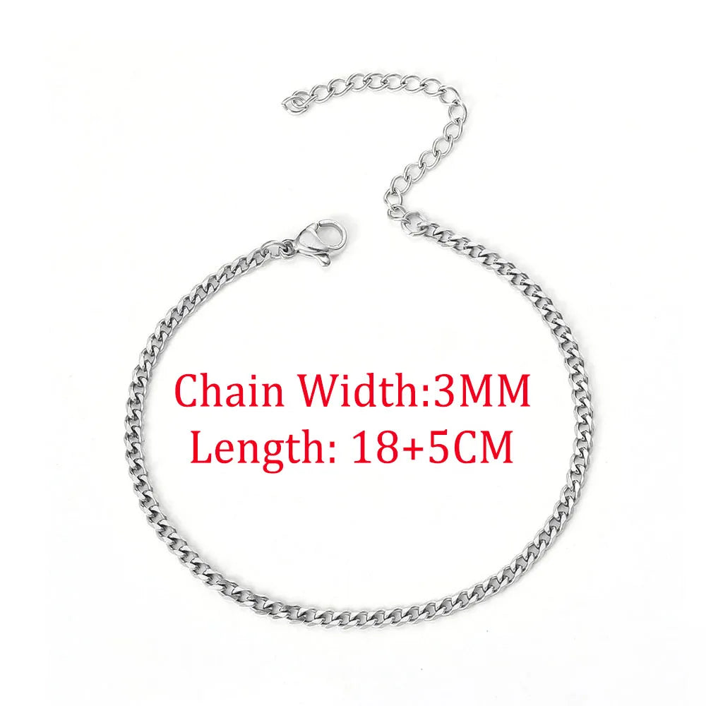 Rope Chain Bracelet 3-4mm — Stainless Steel