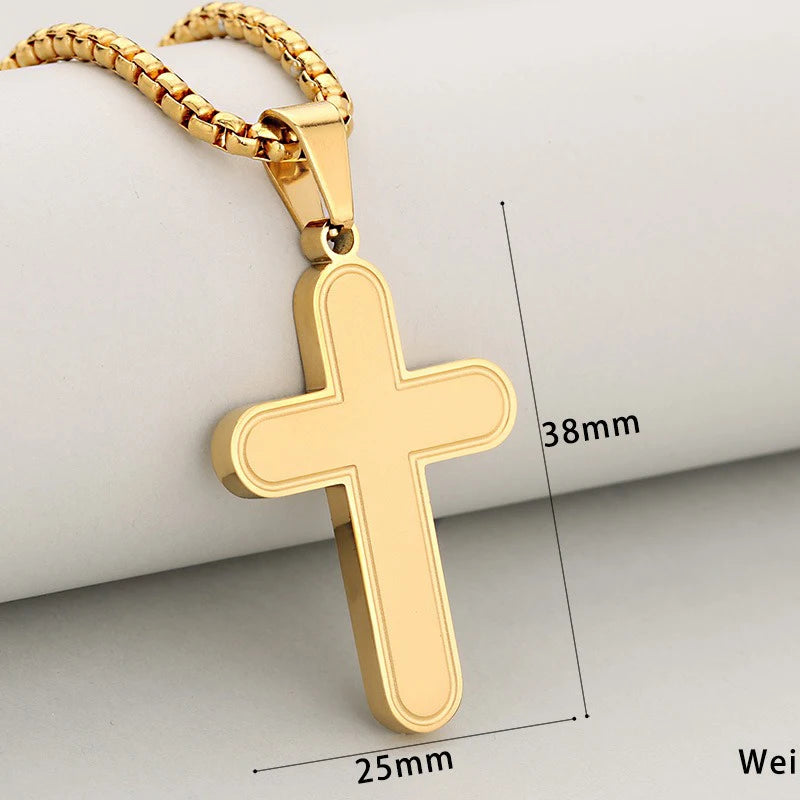 Cross Pendant Necklace — Stainless Steel