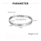 Chunky Men Bracelet,Thick Stainless Steel Strap Chain Link Wristband,Punk Male Jewelry Gift