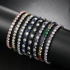 2026 New Hiphop Tennis Bracelets for Men Women Luxury Iced Out 4mm Zircon Crystal Gold Color Hand Chain Hippie Jewelry Gift