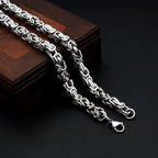 Wide Byzantine Link Chain Bracelet 8mm — Punk, Stainless Steel