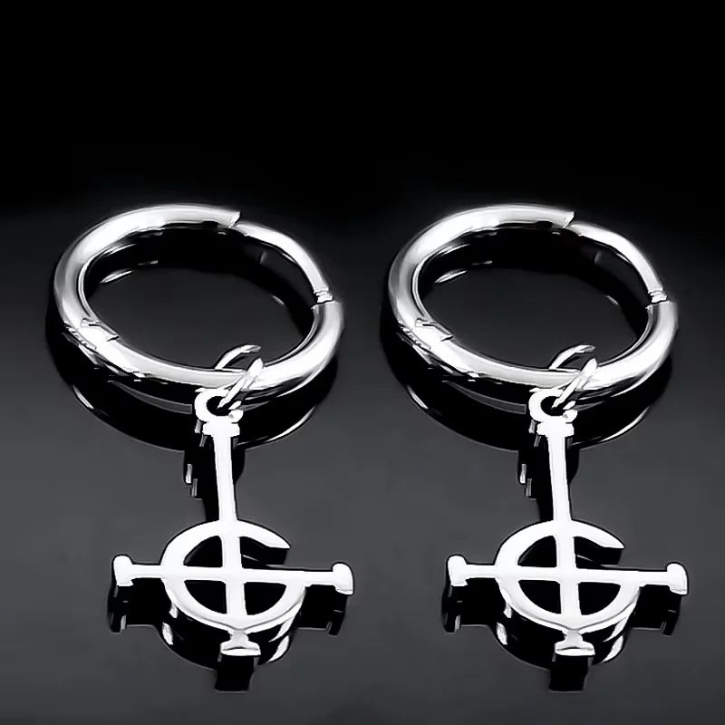 Cross Ghost Band Chain Necklace — Stainless Steel