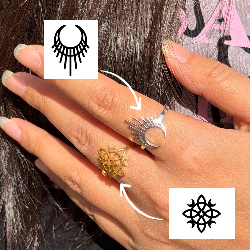 Customized Pattern Stainless Steel Ring Personalized Logo Stainless Steel Open Adjustable Ring Wedding Gift Wholesale