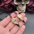 Mini Raven Skull Necklace Resin Replica Raven Magpie Crow Poe Steampunk Gift Idea Zombie Gift,1.5"