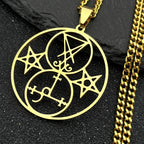 Lilith Sigil of Lucifer Pentagram Necklace — Stainless Steel
