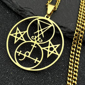 Lilith Sigil of Lucifer Pentagram Necklace — Stainless Steel