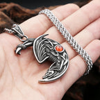 Dragon Stone Moon Pendant — Stainless Steel