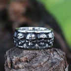 Hip-Hop Men's Biker Rings Head Evil Skull Ring Gothic Punk Rock Biker Jewelry Accessories Wholesale