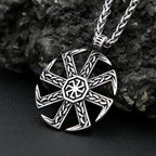 Slavic Kolovrat Sun Wheel Pendant — SS
