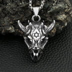 Flying Dragon Skull Six Pointed Star Necklace — Stainless Steel