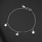 Star Silver Bracelet Sterling Zircon Vintage Mystical