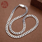 Silver-Tone Cuban Chain Necklace