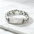 Heavy Chunky Cuban Link Chain Bracelet Jewelry High Quality Stainless Steel Zircon Bracelet Men Accessories