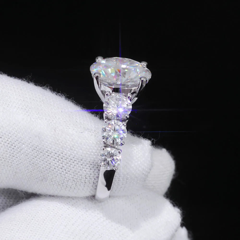 Silver 925 VVS Moissanite Ring 5CT Iced Out