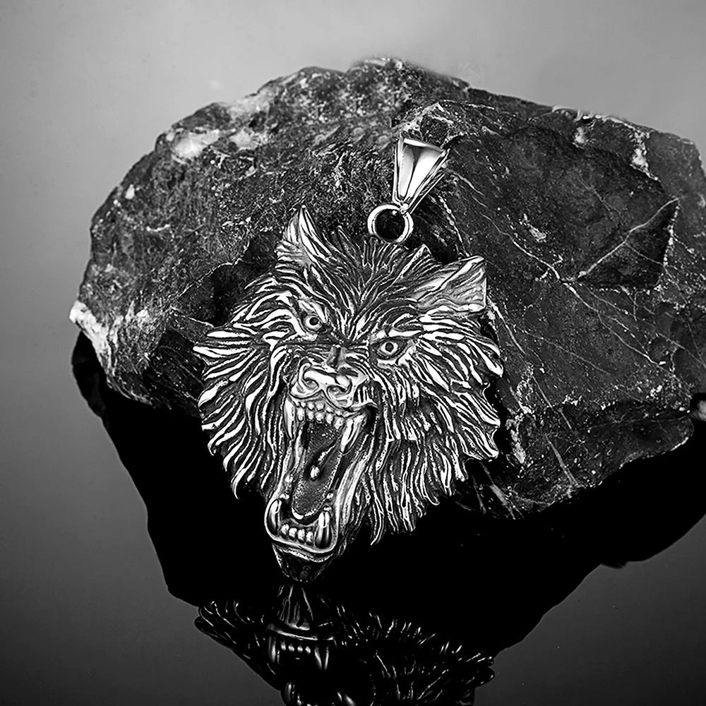 Odin's Wolf Pendant Necklace — Stainless Steel