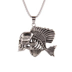 Skull Fish Steel Pendant European American Retro