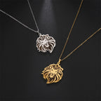 Lion Head Box Chain Pendant — Stainless Steel