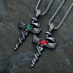Sword Cross Stainless Steel Pendant Necklace