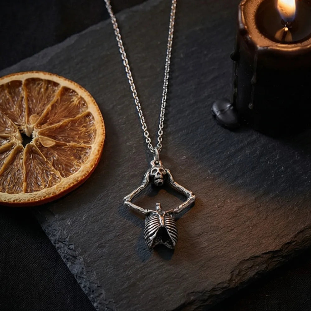 Skull Pendant Necklace — Silver Gothic