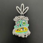 THE BLING KING Travis Scott Hip Hop Anime Enamel Funny Ghost Pendant Necklace Rap Jewelry Colorful Face With Full Cubic Zircon