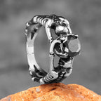 Skull Gemstone Ring — Stainless Steel